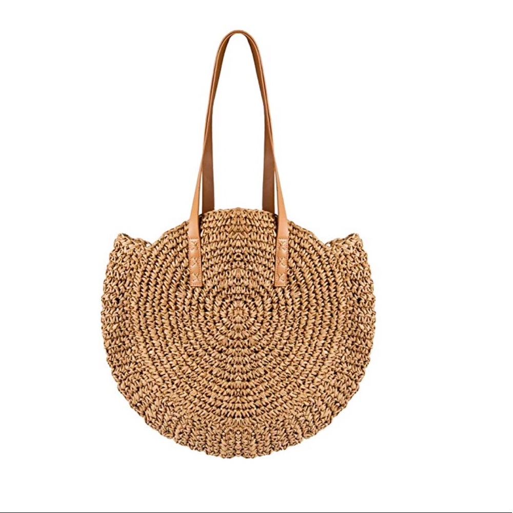 New! Woven Straw Beach Tote Bag / Purse